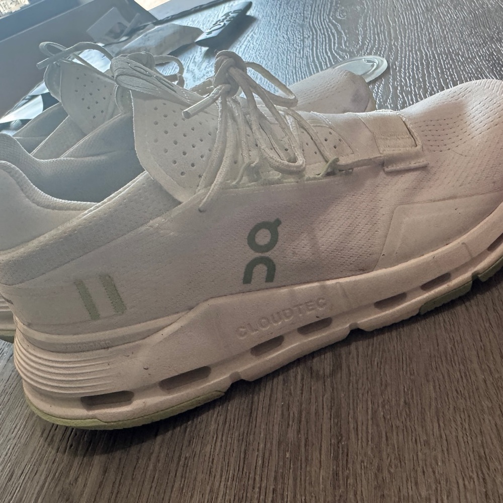 On Running Cloudtec White and Green Shoes